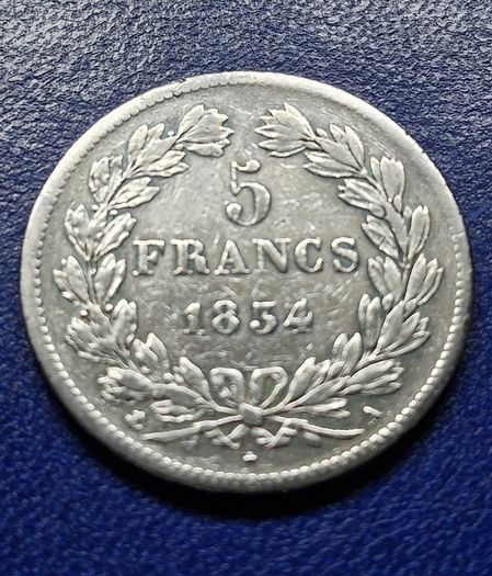 1834 A France 5 Francs Louis Philippe I Silver coin