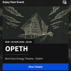 Opeth ticket Dublin