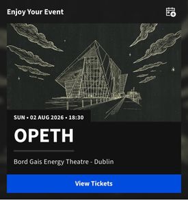 Opeth ticket Dublin