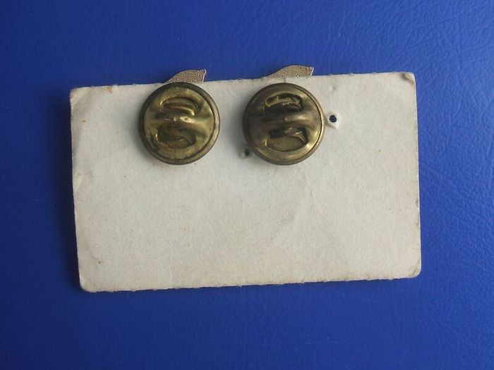 SPIRIT OF '76 (American Bicentenary of Independence) - a vintage pair of commemorative badges on backing-board (1976)