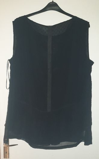 PLUS SIZE (26) Elvi Black Chiffon Dobby Top. New
