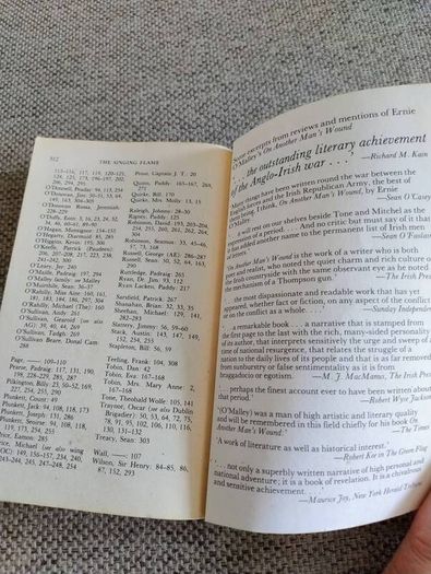 The Singing Flame by Ernie O Malley Anvil Books 1978 paperback FREE STANDARD POSTAGE INCLUDED