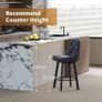 Bar Stools Set of 2, Waterproof PU Leather Bar Stool, 360 Rotating Breakfast Bar Stools with Footrest, Seat Height 66.5 cm, Load Capacity 150 kg, Black Image 4