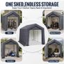 3x2x1.8m Portable Storage Shed, with Waterproof Cover Heavy-Duty Outdoor Shelter with Roll-Up Zip Door for Motorbikes, Garden Tools and Equipment on Patios, Yards or Driveways Image 7