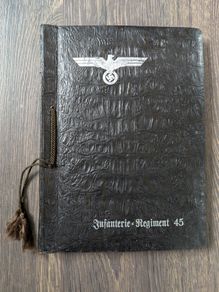 German Military Infantry Regiment Soldier Photo Album with Third Reich Nazi Eagle World War 2