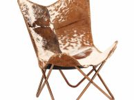 main image for ad Butterfly Chair Brown and White Genuine Goat Leather