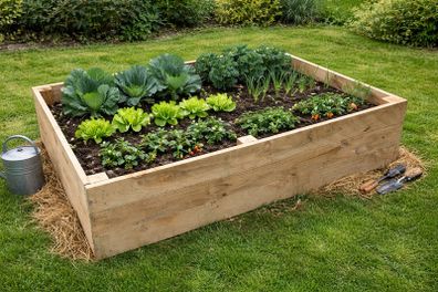 Small veggie garden raised bed, planter box 180x65x45cm