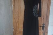 Vintage black one shoulder diamond dress (free post)
