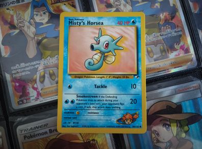 Misty's Horsea ! from Gym Heroes Set ! 2000 ! Vintage Pokemon Card !