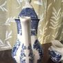 Vintage blue & white coffee pot Image 3