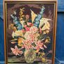 Vintage Framed Need work of Flowers Image 4