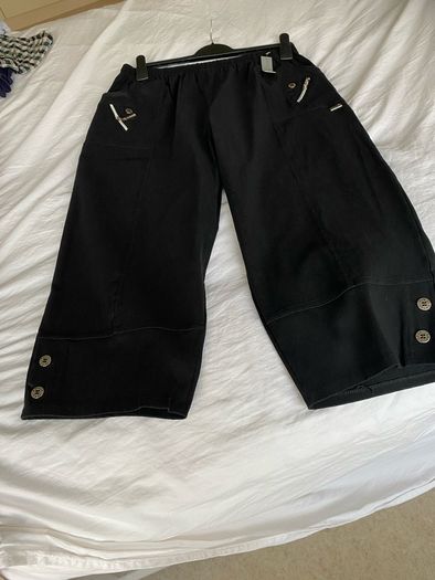 Crop trousers New fabulous mix cotton-size 1416 Black