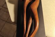 ON BLACK BOARD Wood Yoga Meditation Sculpture - Creative Yoga Pose Statue, Handcrafted .