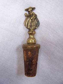Vintage French Brass Bottle Stopper - Wine Bottle Stopper