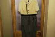 Navy &amp; Cream Dress - Size 14 - 16