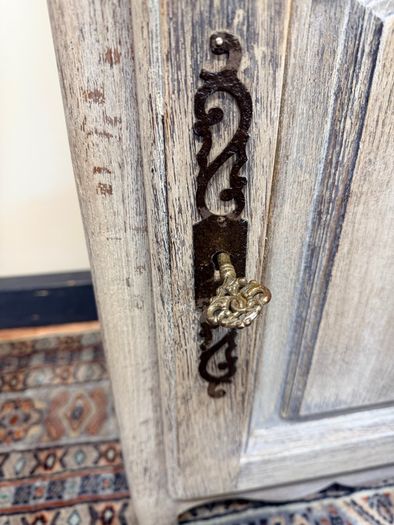 1900s French Bleached & Whitewashed Oak Bedside Table
