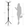 Coat Rack Stand, Coat Tree, Metal Hall Tree, Free Standing, 49 x 182 cm, 12 Hooks, for Clothes, Hats, Bags, Black Image 3