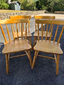 4 x pine dining chairs