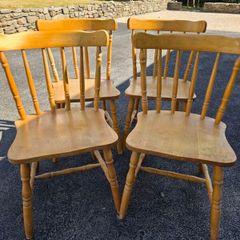 4 x pine dining chairs