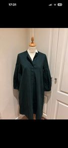 Cos green cotton smock dress 8-10