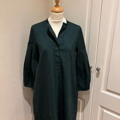 Cos green cotton smock dress 8-10