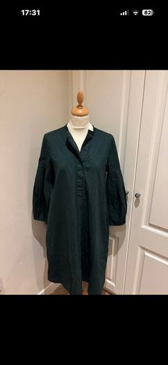 Cos green cotton smock dress 8-10