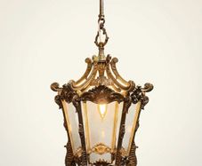 1950s French Louis XV Style Heavy Chrome Lantern