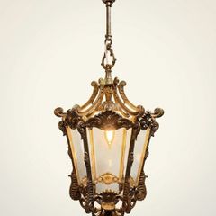 1950s French Louis XV Style Heavy Chrome Lantern