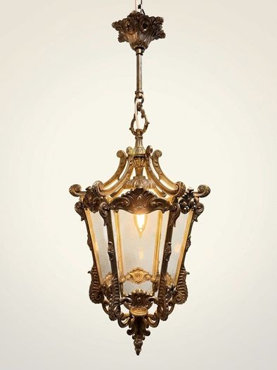 1950s French Louis XV Style Heavy Chrome Lantern