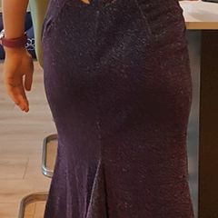Worn once. So Amazing Size 8 Lurex purple navy pink sparkle dress with kick pleat