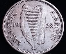 #836 - Ireland - 1928 - Shilling - Silver - KM.6