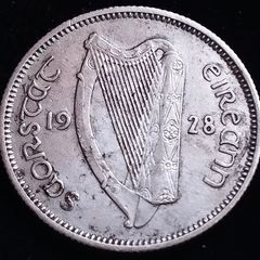 #836 - Ireland - 1928 - Shilling - Silver - KM.6