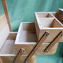 Vintage sewing box, mid century sewing basket wooden sewing box, wooden fold out box Image 9