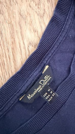 Massimo Dutti Navy Lightweight Knit Jumper
