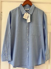 BNWT Size 14 Ladies Cotton Striped Shirt by Springfield