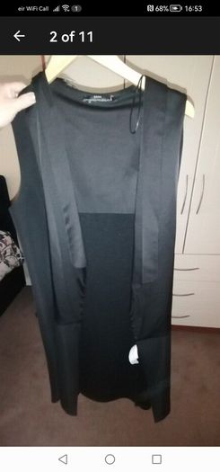 beautiful new zara black and charcoal long wastecoat