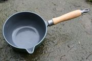 Vintage Cast Iron Sauce Pan W/ Wood Handle