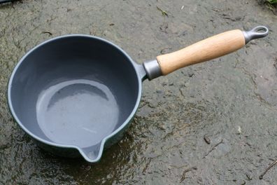 Vintage Cast Iron Sauce Pan W/ Wood Handle