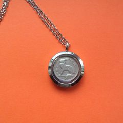 Irish 1968 Three Pence Coin Pendant Necklace