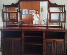 Mahogany sideboard with gold inlay