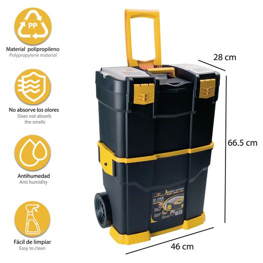 BRAND NEW Ultra-tough Plastic Tool Box and Cart with Organizers and Tray in Various Sizes