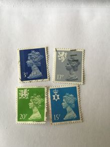 Rare English postage stamps - 4 Countries