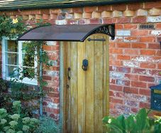 FREE EXPRESS SHIPPING Black Easy Fit 1m Tinted Door Canopy, 100x60x23 cm