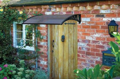 FREE EXPRESS SHIPPING Black Easy Fit 1m Tinted Door Canopy, 100x60x23 cm