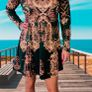 Patterned velor dress Image 5