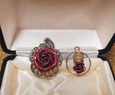 2 Red Rose pendants