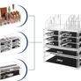 _Cosmetic Organiser Makeup Box Clear Cosmetic Box with 8 Drawers and Black Inserts for Lipstick and Other Makeup and Jewellery - Clear Image 4
