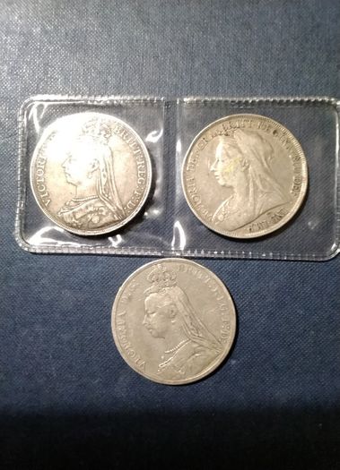 Three   Victorian Silver Crowns
