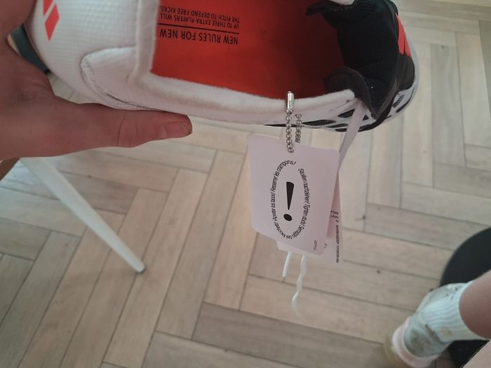Adidas Predator white and coral soft ground studs size UK 5