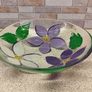 Beautiful Hand-Painted Floral Glass Bowl (20cm) Image 2